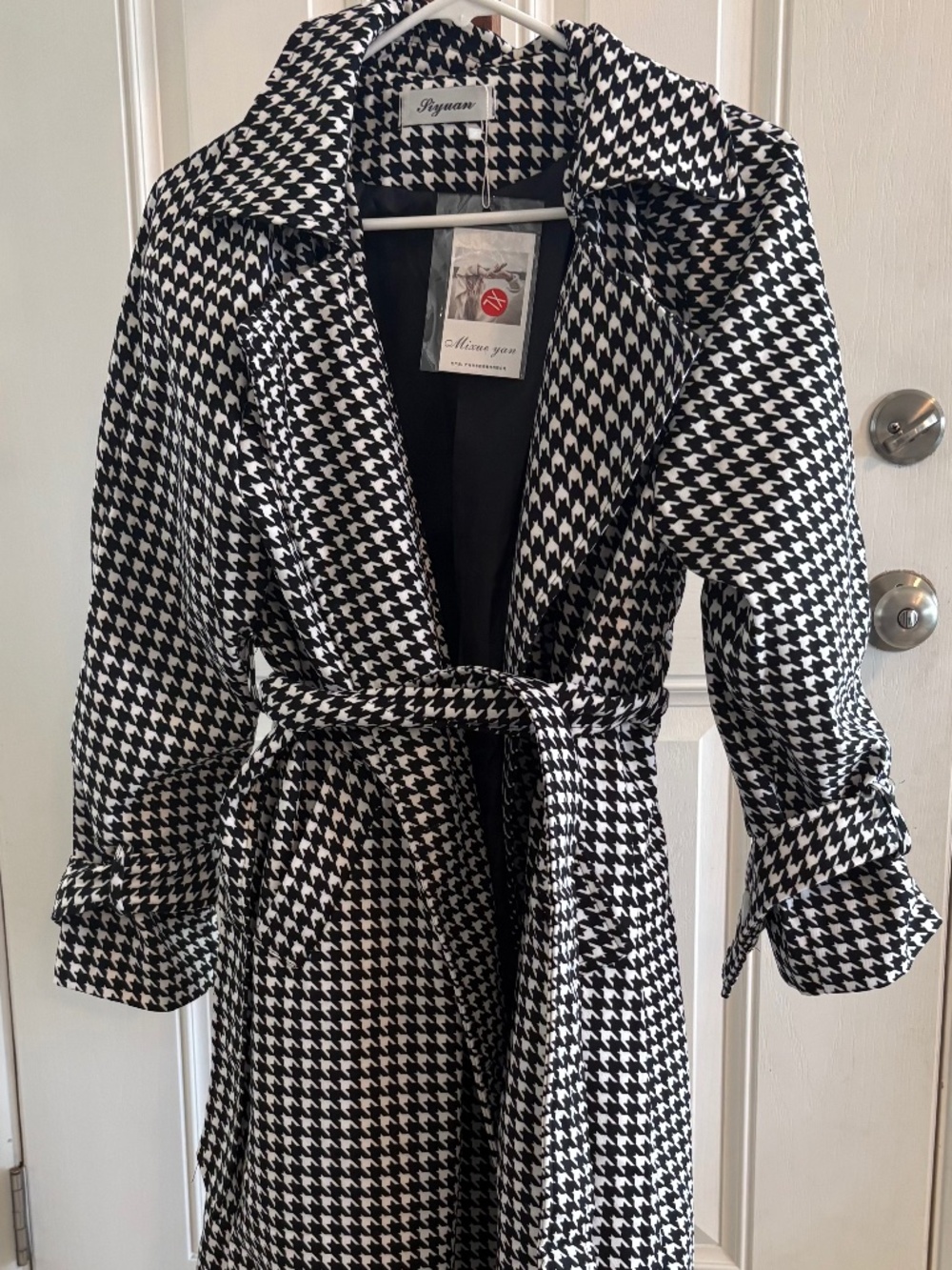 Houndstooth Trench Coat
